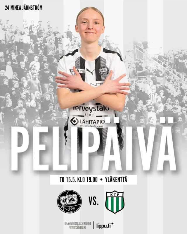 Pelipäivä!

⚽️ TPS – FC KTP
🏟 Urheilupuiston Yläkenttä
⏰ To 15.5. klo 19.00

🎫 Liput voit ostaa etukäteen Lippu.fin verkkokaupasta tai stadionin lipunmyynnistä, joka aukeaa tunti ennen ottelua.

Lippujen hinnat otteluun:
• Aikuinen: 15 €
• Opisk./eläkel./työtön: 12 €
• Nuori [12–17v]: 10 €
• Alle 12-vuotiaat ilmaiseksi

Turun Osuuskauppa tarjoaa pelipäivänä stadionin lipunmyyntipisteeltä ostettuihin aikuisten lippuihin kahden euron alennuksen S-Etukortilla. Etu on hyödynnettävissä vain stadionin lipunmyyntipisteellä.

☕ Ottelutapahtumassa katsojia palvelee TPS:n kioski.