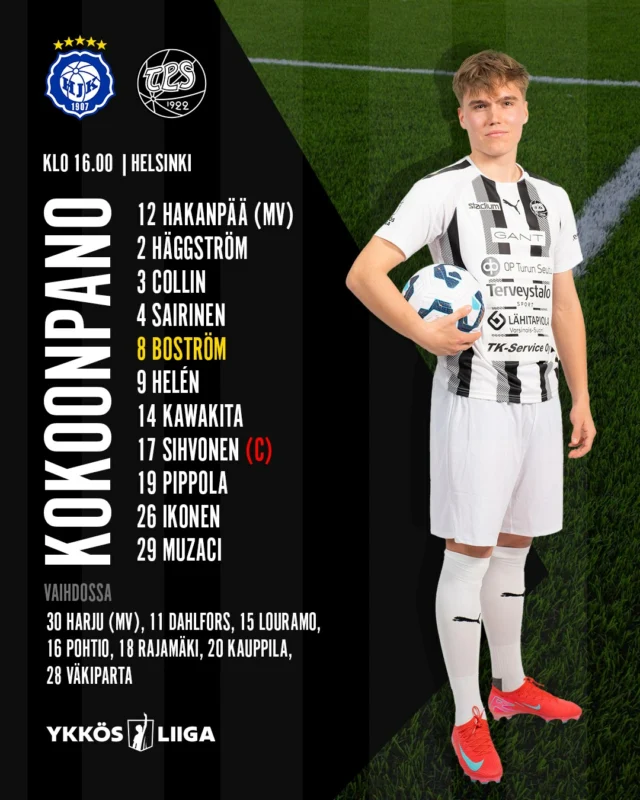 ⚫️ TPS TÄNÄÄN ⚪️

Päävalmentaja Ivan Piñol on nimennyt kokoonpanon Ykkösliigan otteluun HJK Klubi 04 – TPS.

📺 Ruutu näyttää ottelun suorana lähetyksenä.